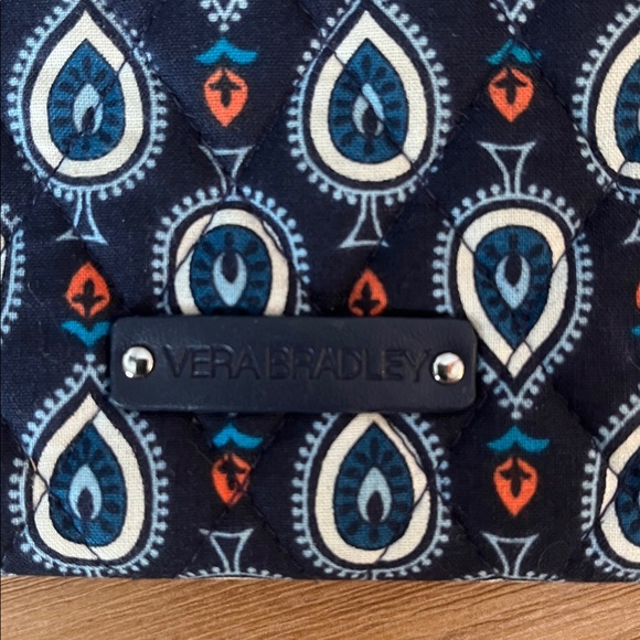 Vera Bradley Navy, White & Orange Patterned Wristlet Wallet - Picture 3 of 3